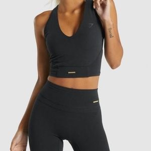 Whitney Simmons x Gymshark Black Crop Tank